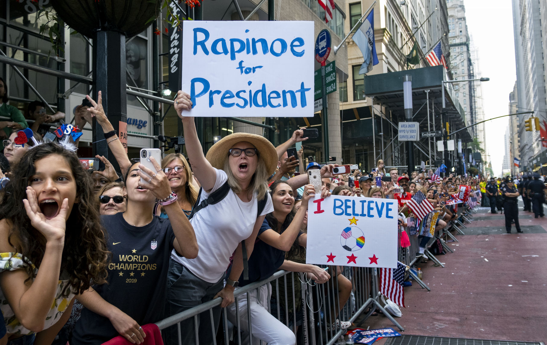 US women's soccer team returns home
